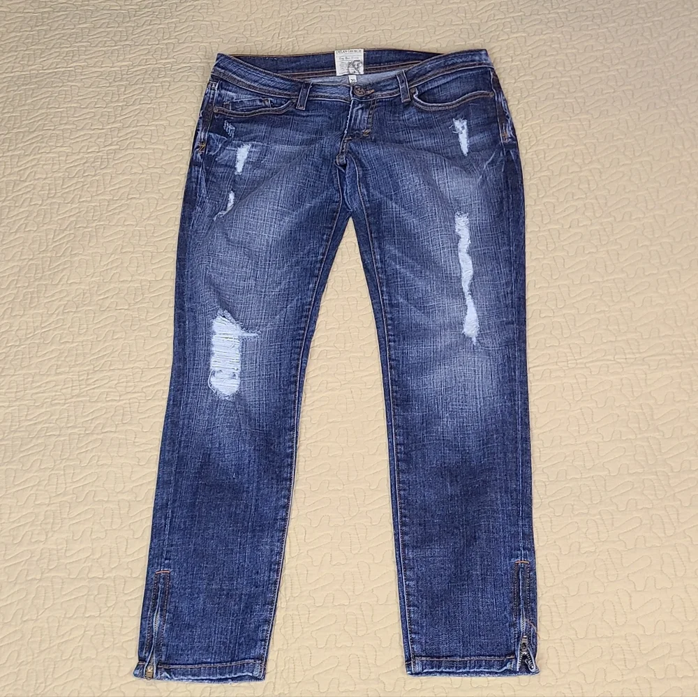Dylan George Lucy distressed slim fit ankle zip jeans size 30 - Picture 2 of 12